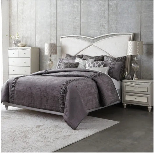 10 Piece King Size Slate Grey Comforter Set