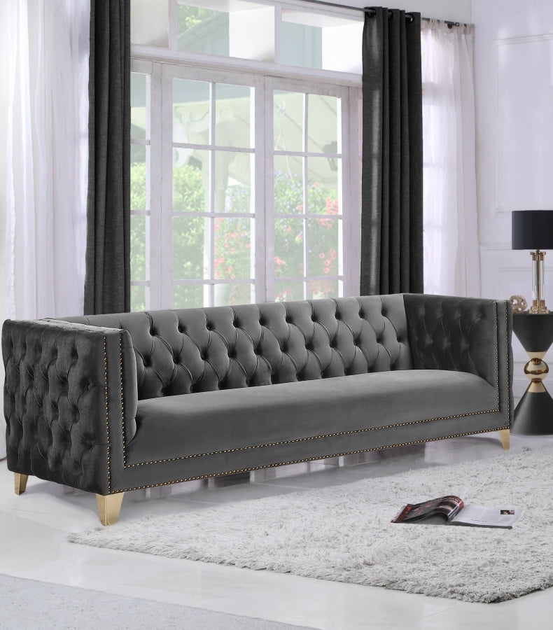 Tufted sofa with Gold Nailheads