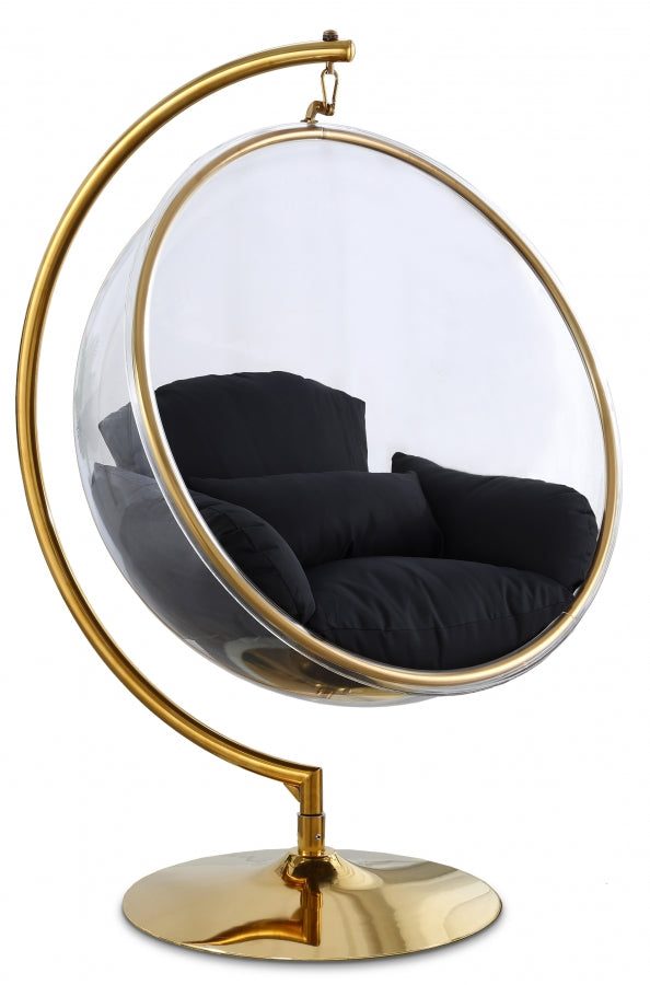 Acrylic Swing Chair With Faux Fur