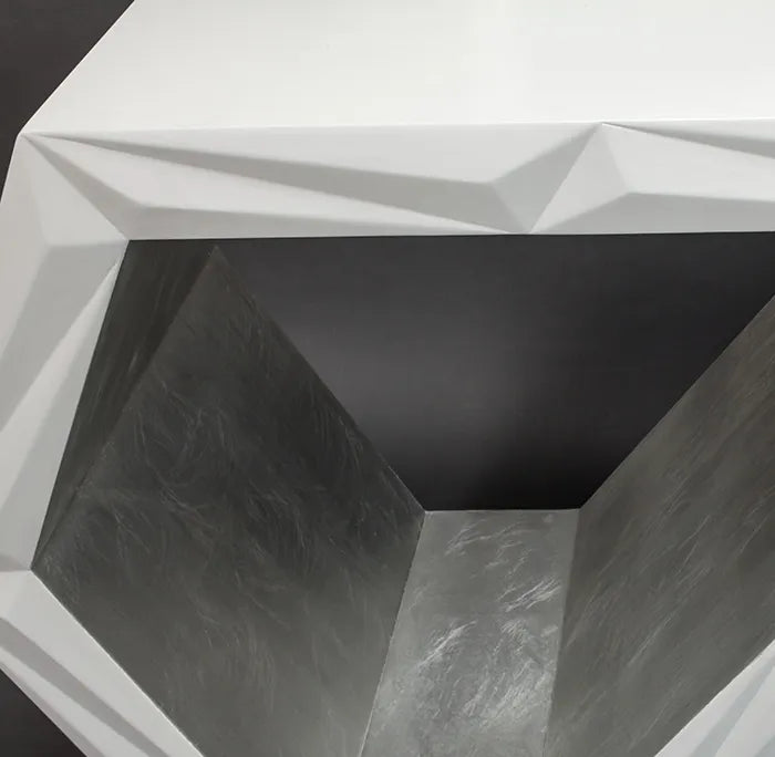 White and Silver Leaf Console