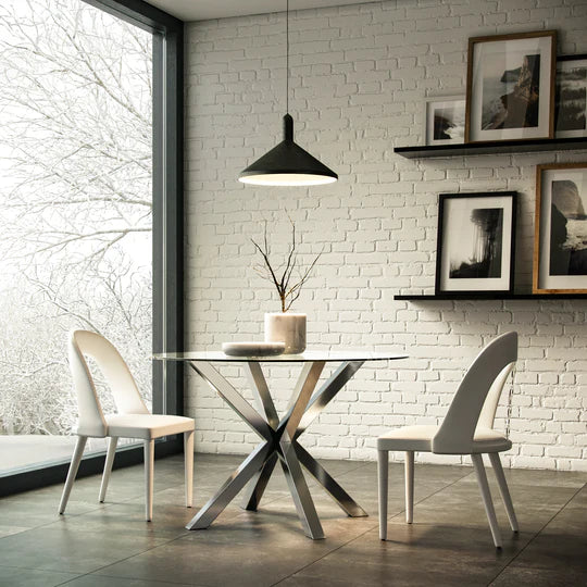 Banner Polished stainless Steel Dining Table