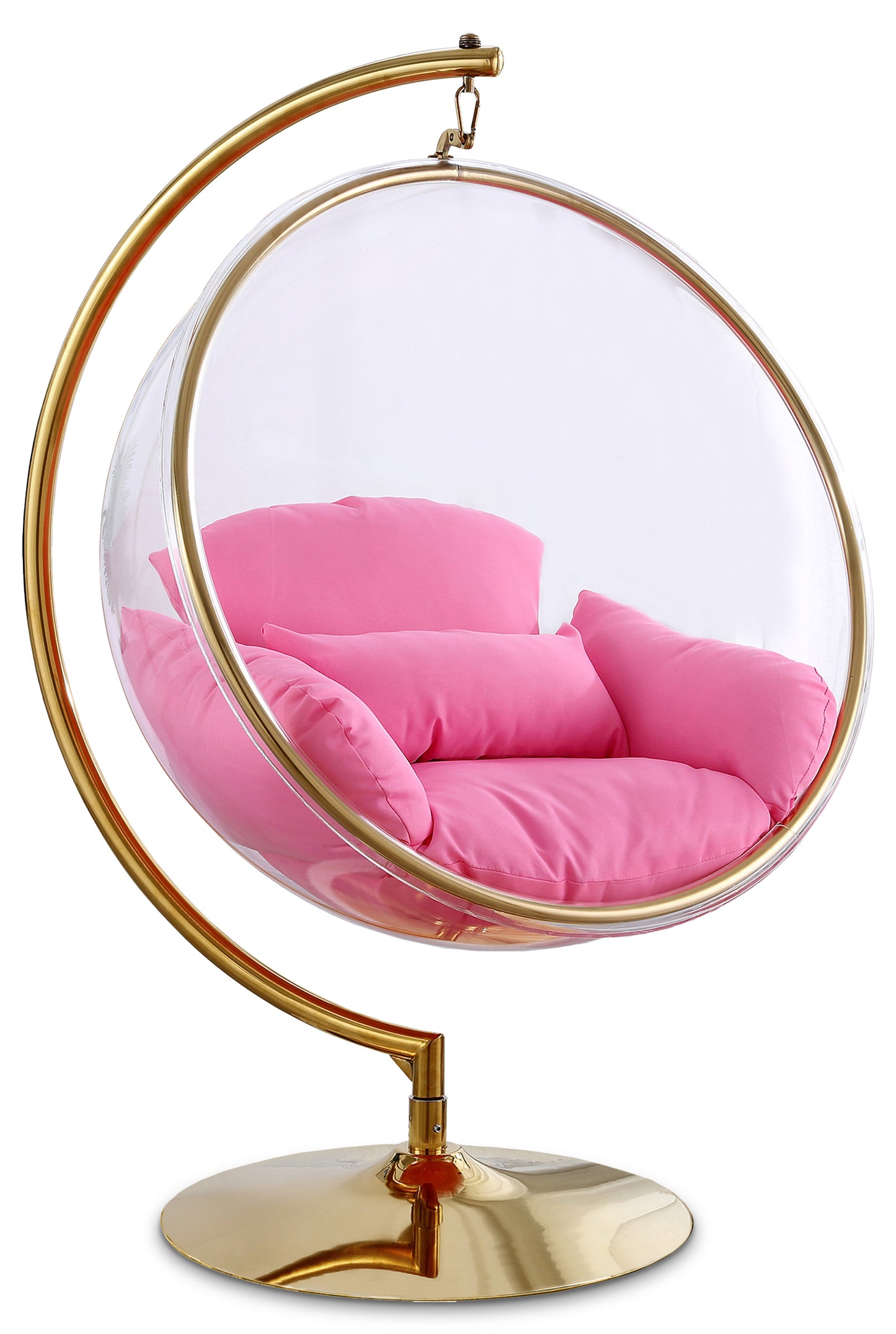 Acrylic Swing Chair With Faux Fur