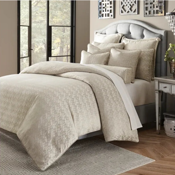 9 Pc Queen Size Beige Comforter Set