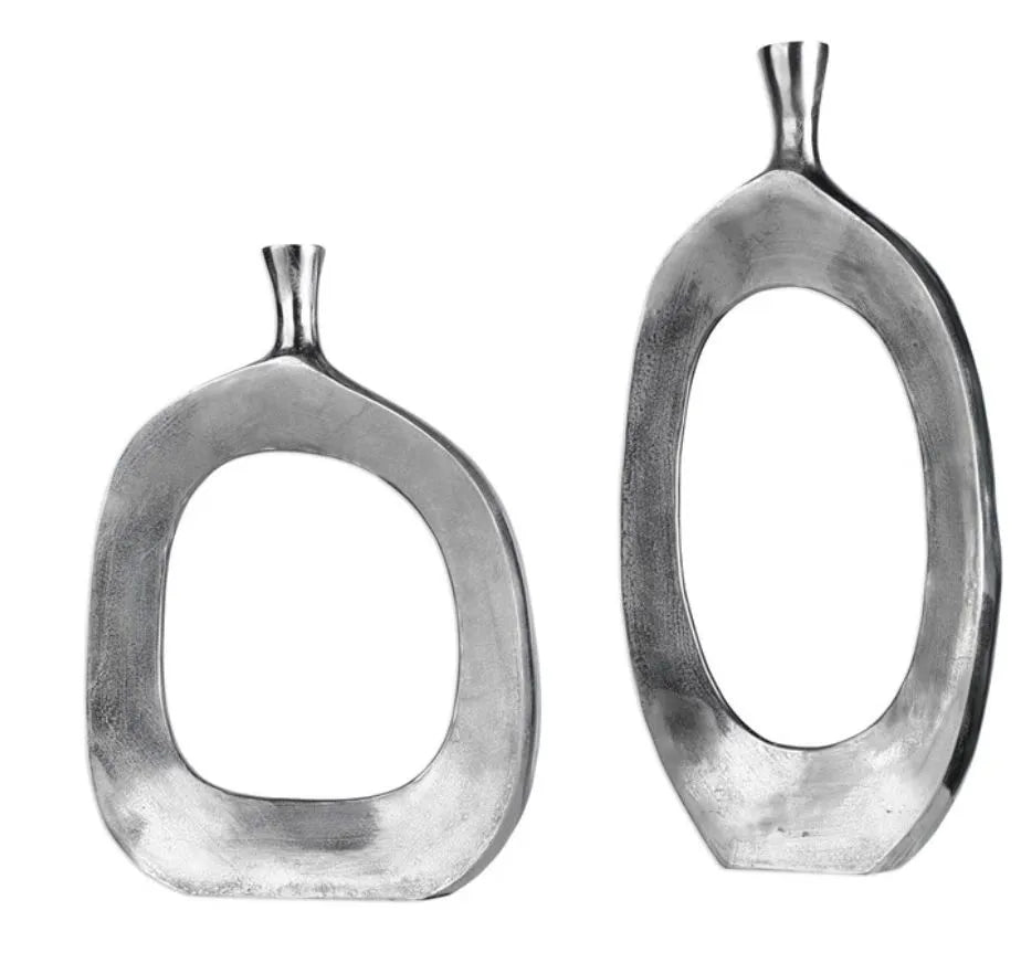 Aluminum Vases set of two