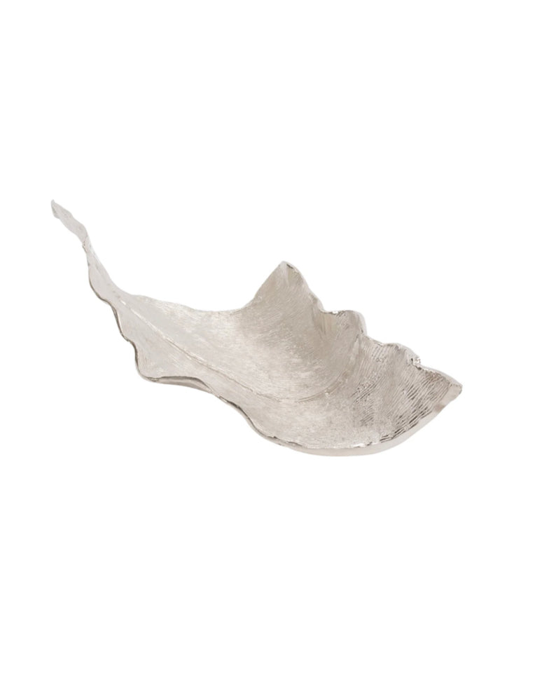 Long Twisted Silver Leaf