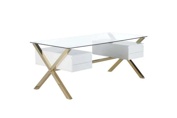 Barkley Desk Large White & Gold