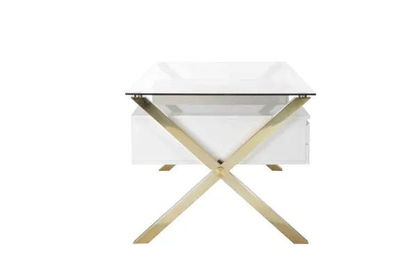 Barkley Desk Large White & Gold