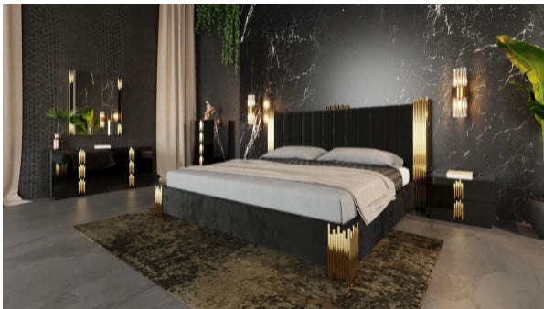 Black & gold bed