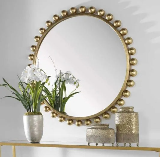 Cyrus Gold Round Mirror