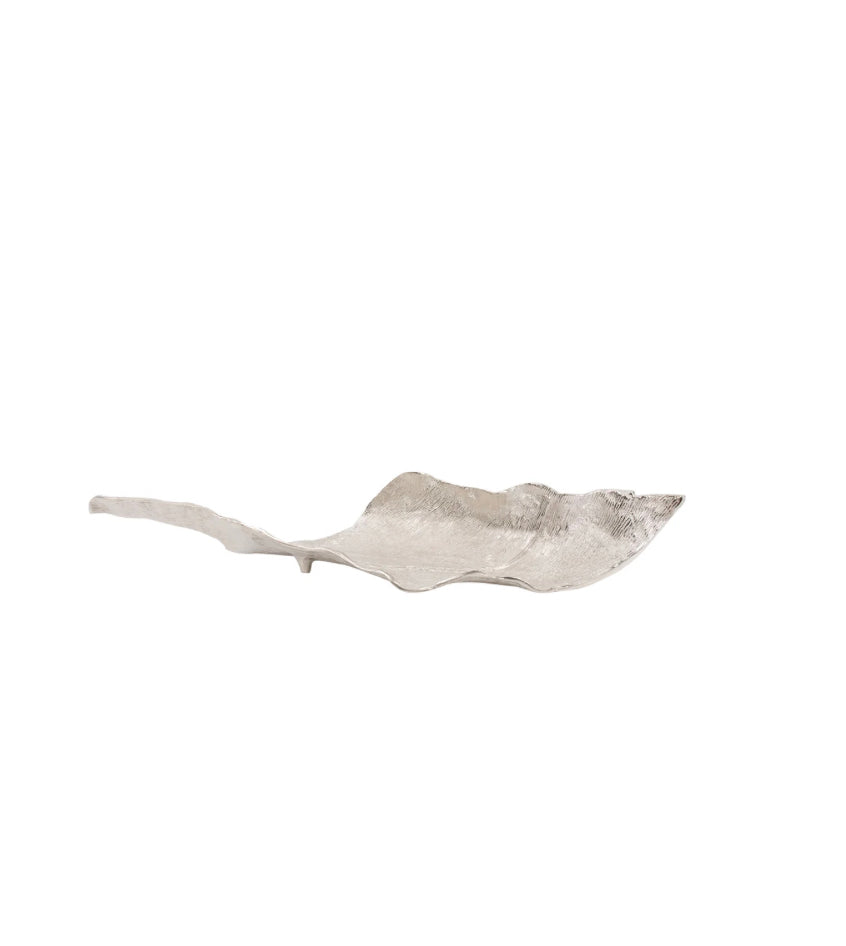 Long Twisted Silver Leaf