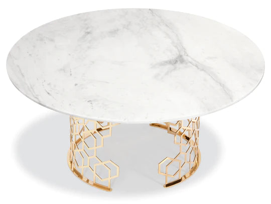 Diamond Prism Marble Top Dining Table
