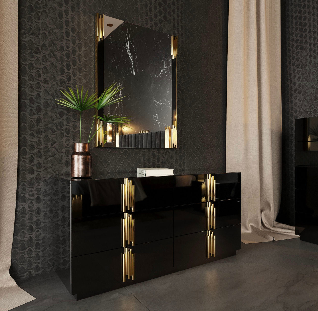 Black & Gold Dresser