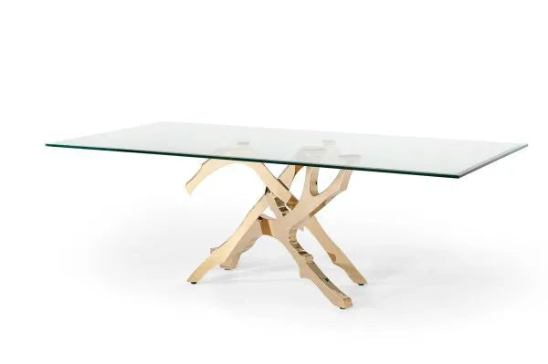 Lucy Glass & Gold Dining Table with 4 Chairs
