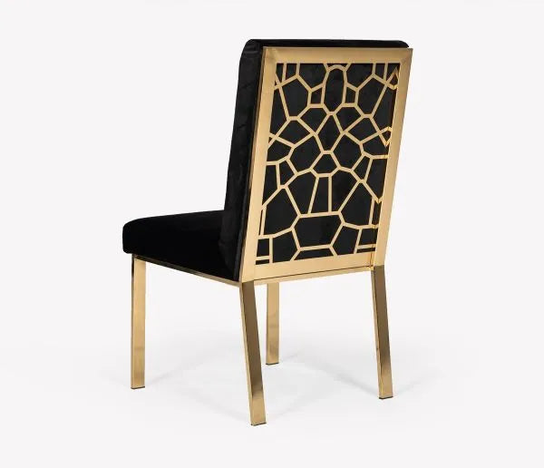 Lucy Glass & Gold Dining Table with 4 Chairs
