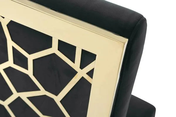 Lucy Glass & Gold Dining Table with 4 Chairs