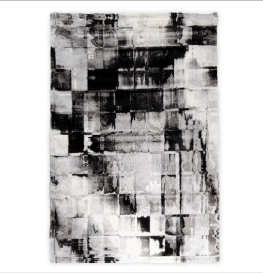 Black Silver & Grey Rug 9 x 12