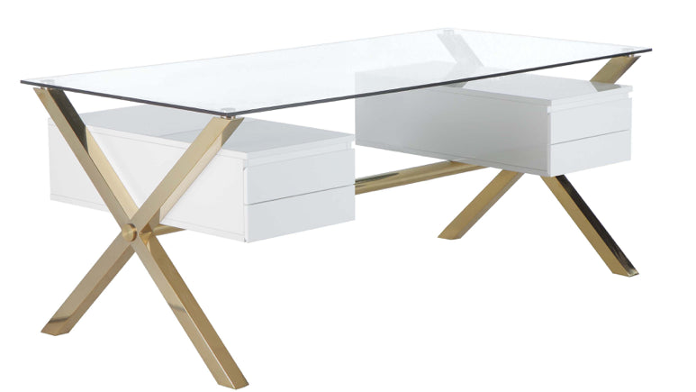 Barkley Desk Large White & Gold