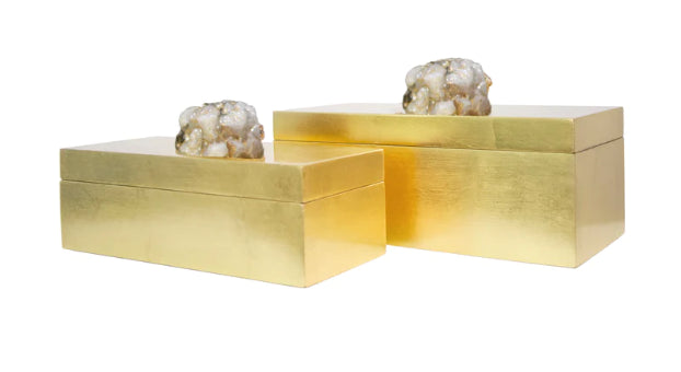 Set of 2 Luxe Gold Boxes