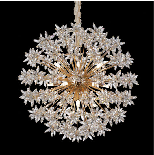 18 Light Crystal Ball Chandelier Round