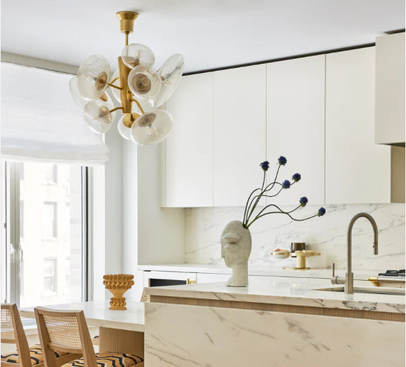 Poster Chandelier Aged Brass