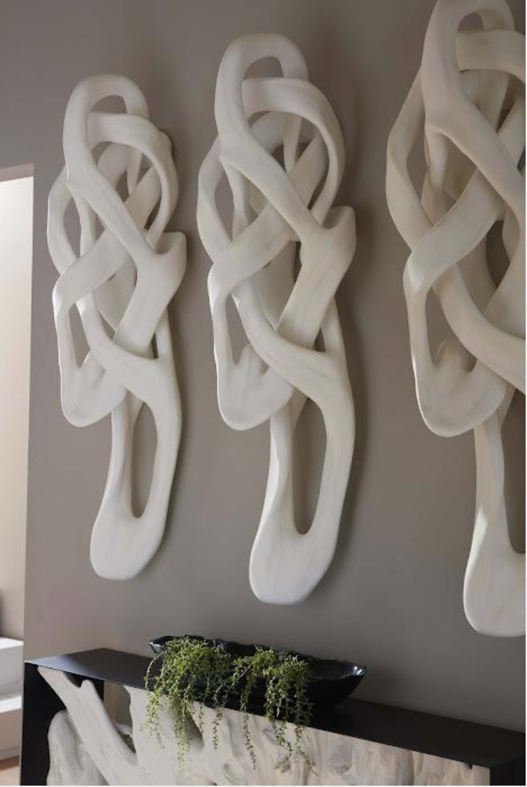 Cast Dancing Wall Sculpture, Passé, Faux Bleached