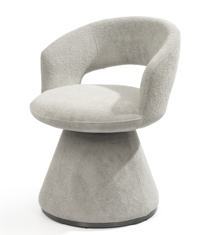 Set of 2 Dark Grey Boucle Fabric Portofino Dining Armchair