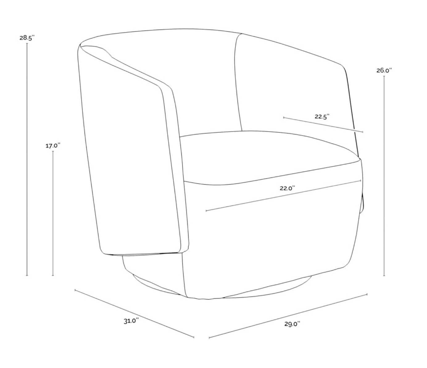 Sabrina Swivel Lounge Chair