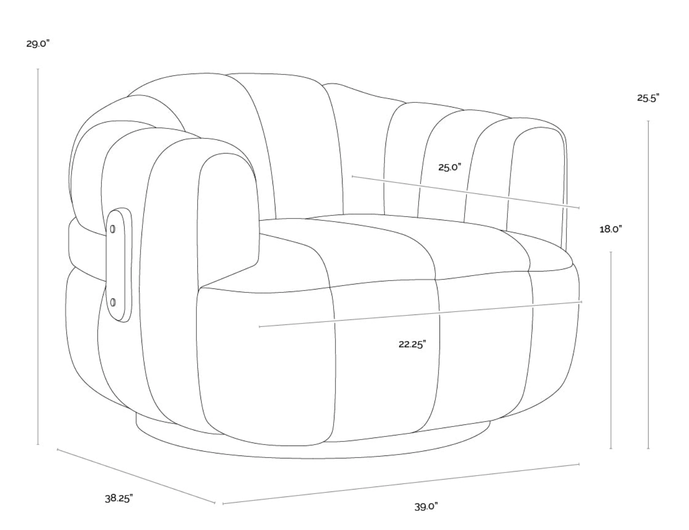 Sahara Sand Leather Swivel Armchair
