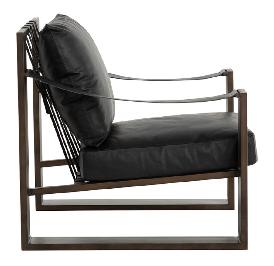Noma Leather Lounge Chair - Antique Bronze