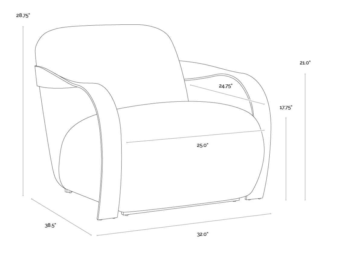 Anestasia Lounge Chair Antique Brass