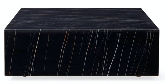 Black Cube Square Marble Coffee Table