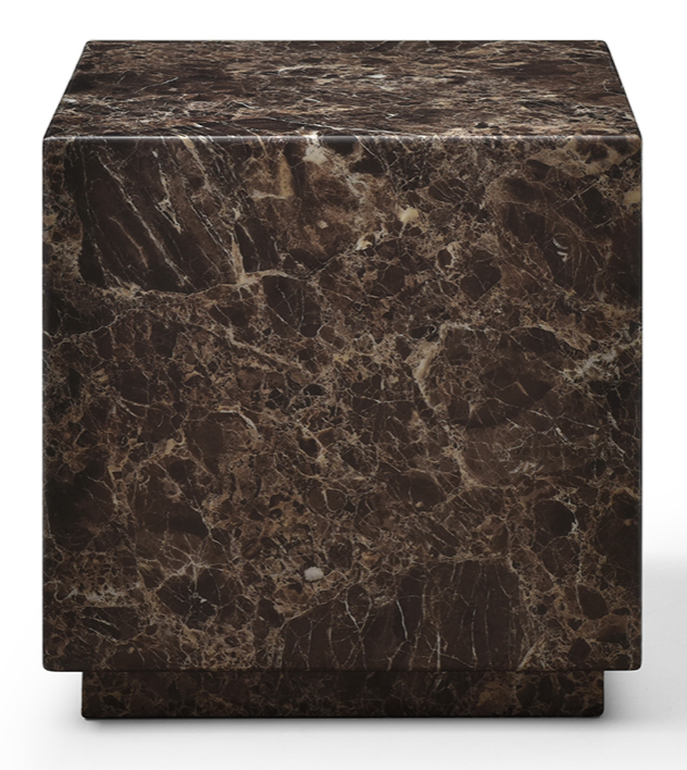 Iris Dark Brown Emperador Marble Side Table