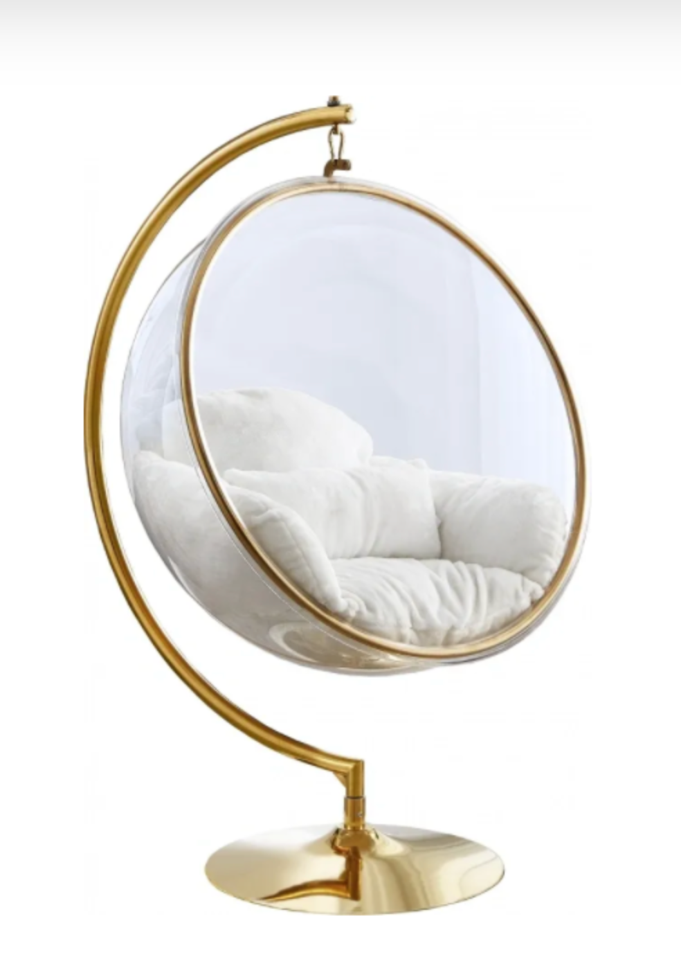 Acrylic Swing Chair With Faux Fur