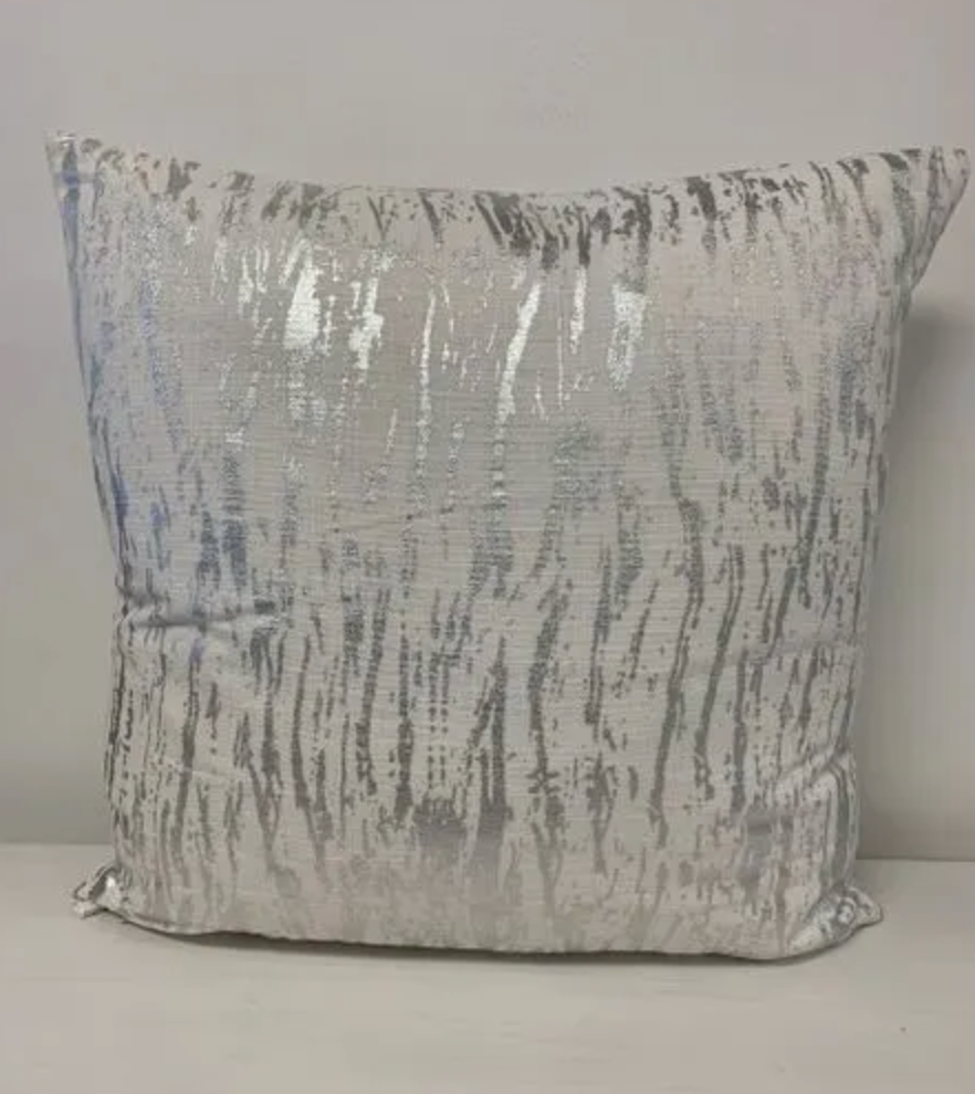 Silver & White Pillow