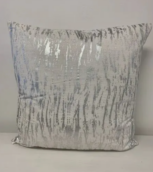 Silver & White Pillow