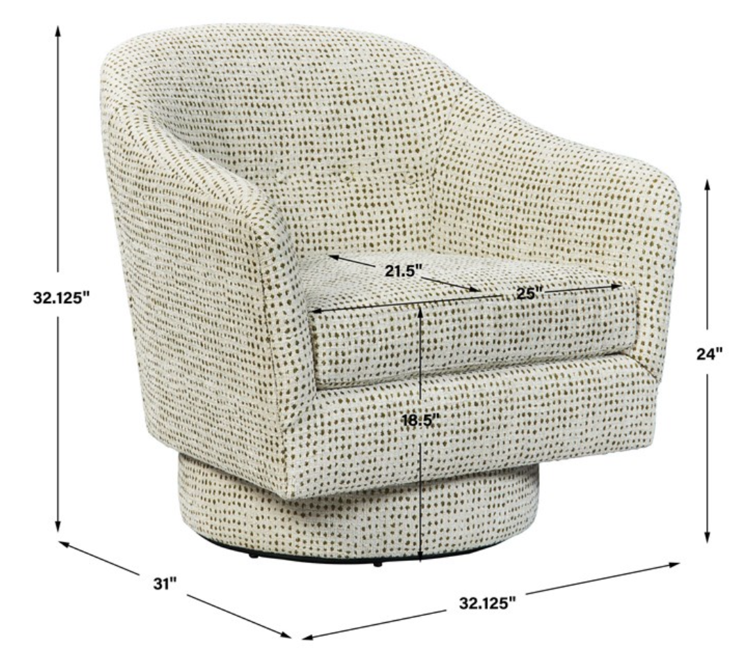 Coupe Swivel Chair - Olive Dot