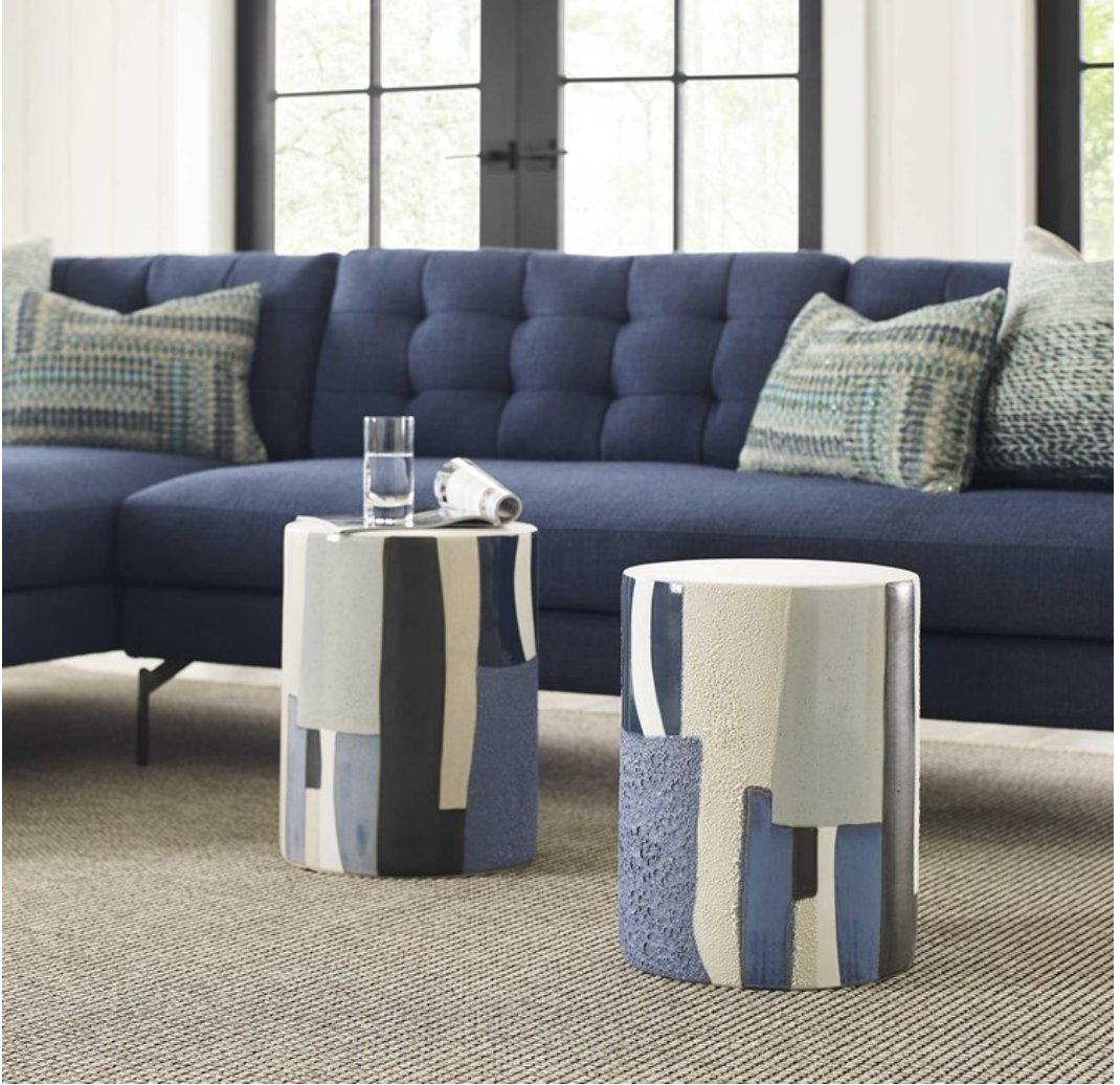 Graph Garden Stool Blue