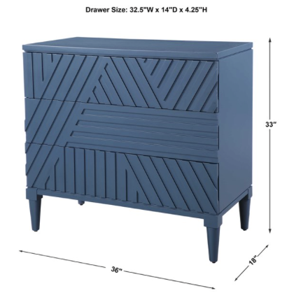 Colby 3 Drawer Chest Blue