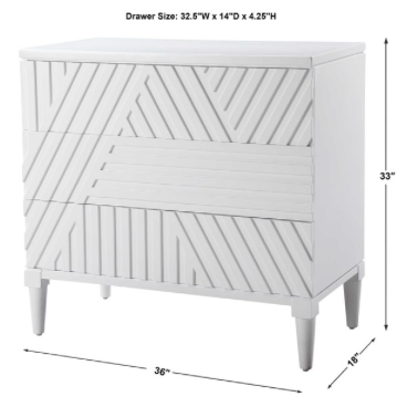 Colby 3 Drawer Chest White