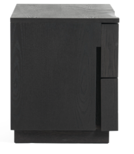 Matte Brown Ash & Silver 2 Drawer Nightstand