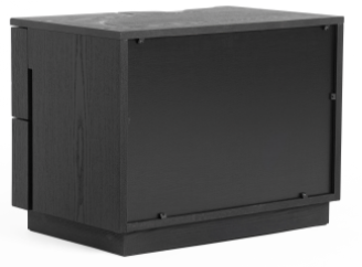 Matte Brown Ash & Silver 2 Drawer Nightstand
