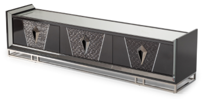 Glossy Charcoal Sand Media Cabinet