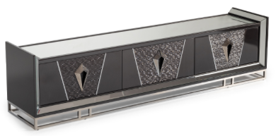 Glossy Charcoal Sand Media Cabinet