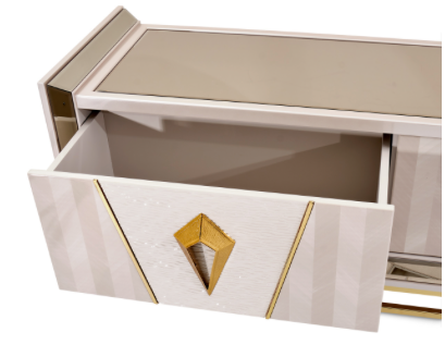 Shimmer Ivory Media Cabinet