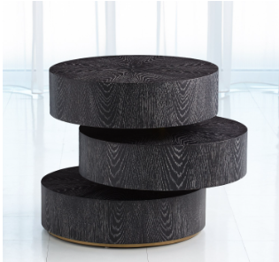 Pivot Side Table-Ebony Cerused