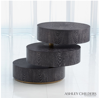 Pivot Side Table-Ebony Cerused