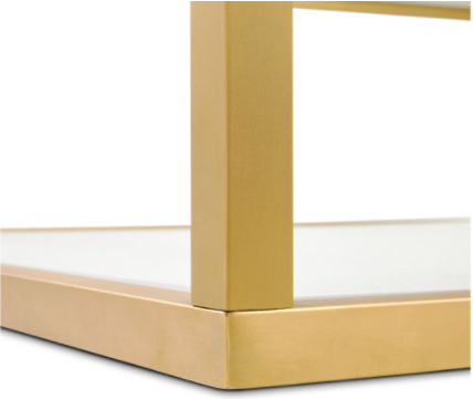 Square Brushed Gold End Table