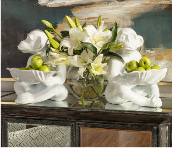 Distressed Dark Gray Beveled Mirror Sideboard