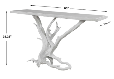 Big Sur Marble Top Console Table Matte White