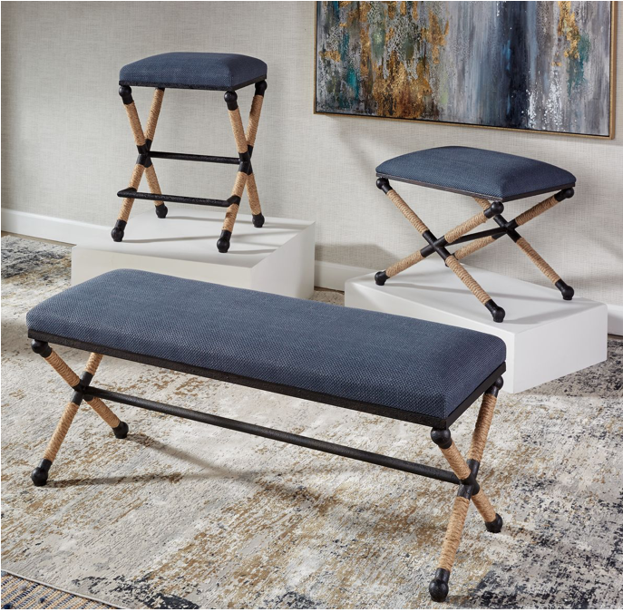 Firth Small Bench, Navy